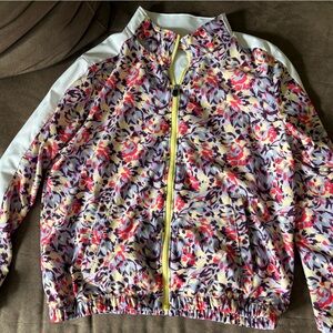 Zella Girl Floral Zip Jacket in Purple, Pink, Yellow, White